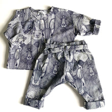Load image into Gallery viewer, woven roll-up pant with detachable d/ring tie