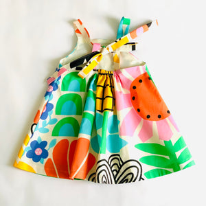 cotton poplin bow-back dress