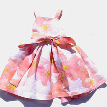 Load image into Gallery viewer, peach flower full skirt and tie dress