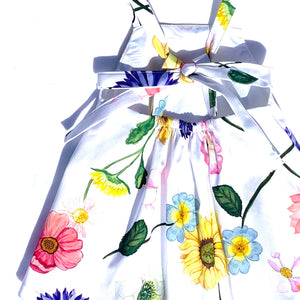big floral bow back dress