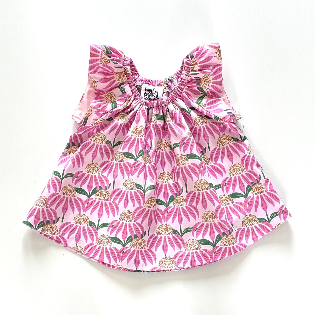 Print butterfly sleeve top