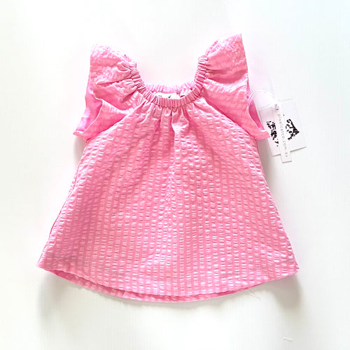Pink seersucker top
