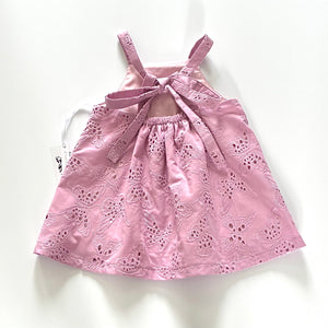 Broderie Anglaise Bow-back dress