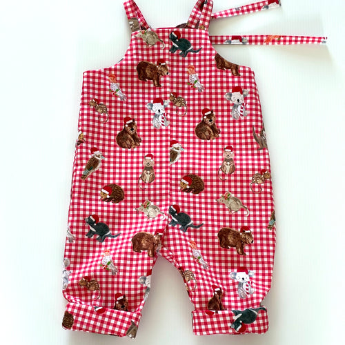 Gingham Christmas Overall