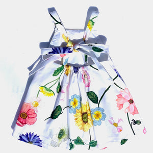 big floral bow back dress